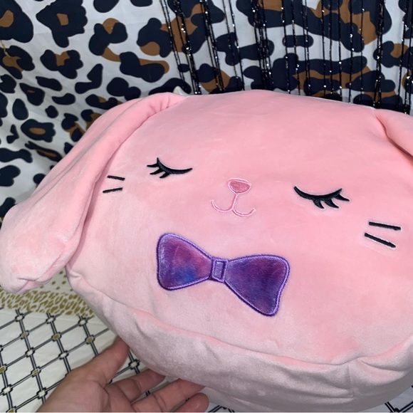 STACKABLES BY SQUISHMALLOWS BOP THE PINK BUNNY WITH OMBRÉ BOWTIE PLUSH PILLOW - Picture 8 of 12